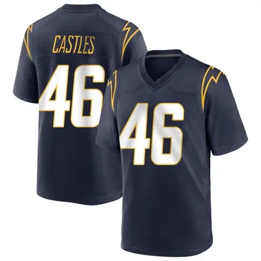 Youth McCallan Castles Los Angeles Chargers Team Color Jersey - Game Navy